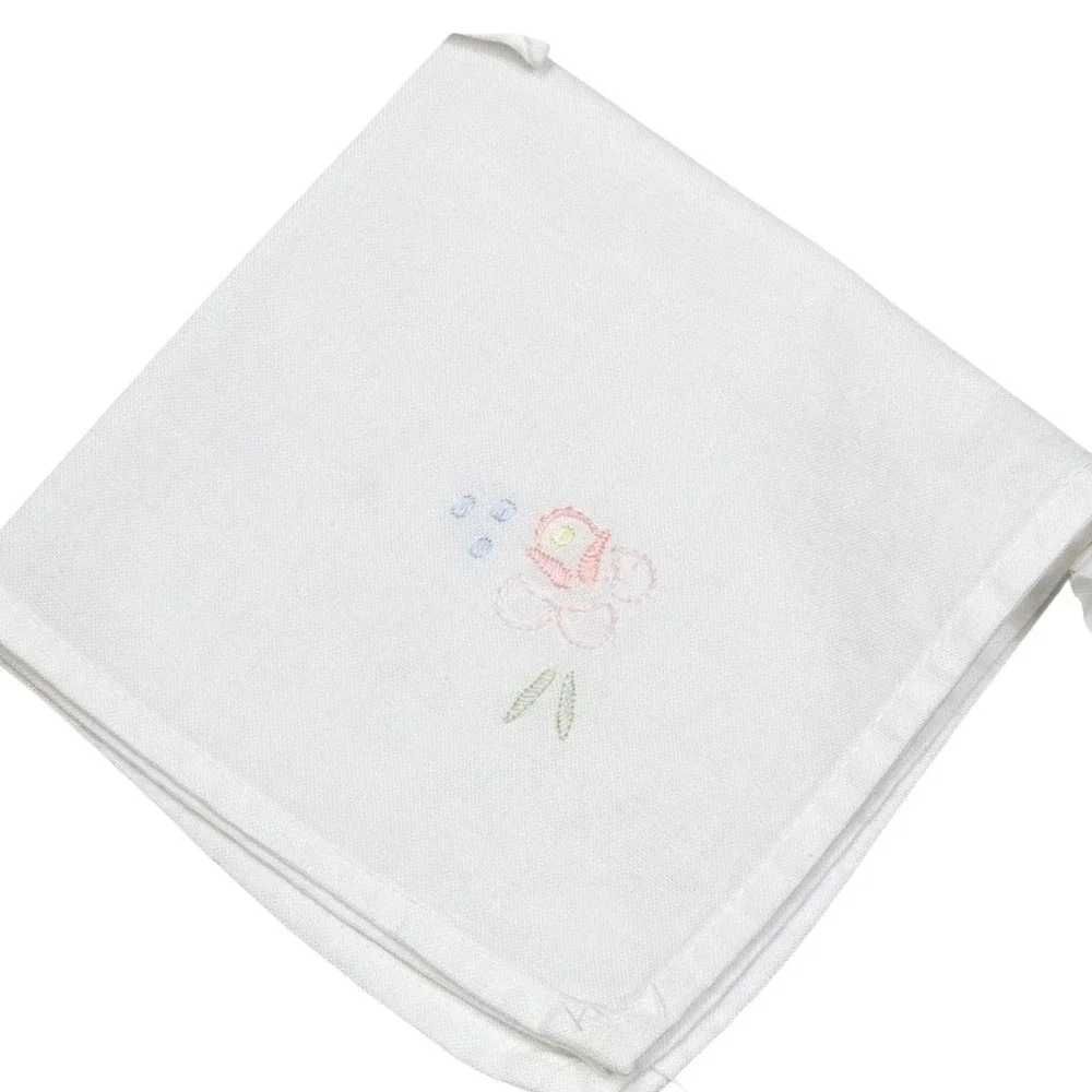 Vintage‎ Embroidered Linen Napkins Set of 6 Floral Delicate Cottagecore Feminine